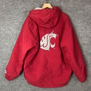 Vintage RARE Starter Washington State Cougars  Hooded Windbreaker Jacket Size L